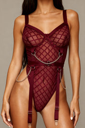 Dames bodysuit - WILD Bordeaux