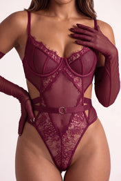 Body met handschoenen - VERSYA Bordeaux