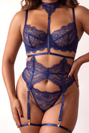 Vijfdelige lingerieset - MOON Marineblauw