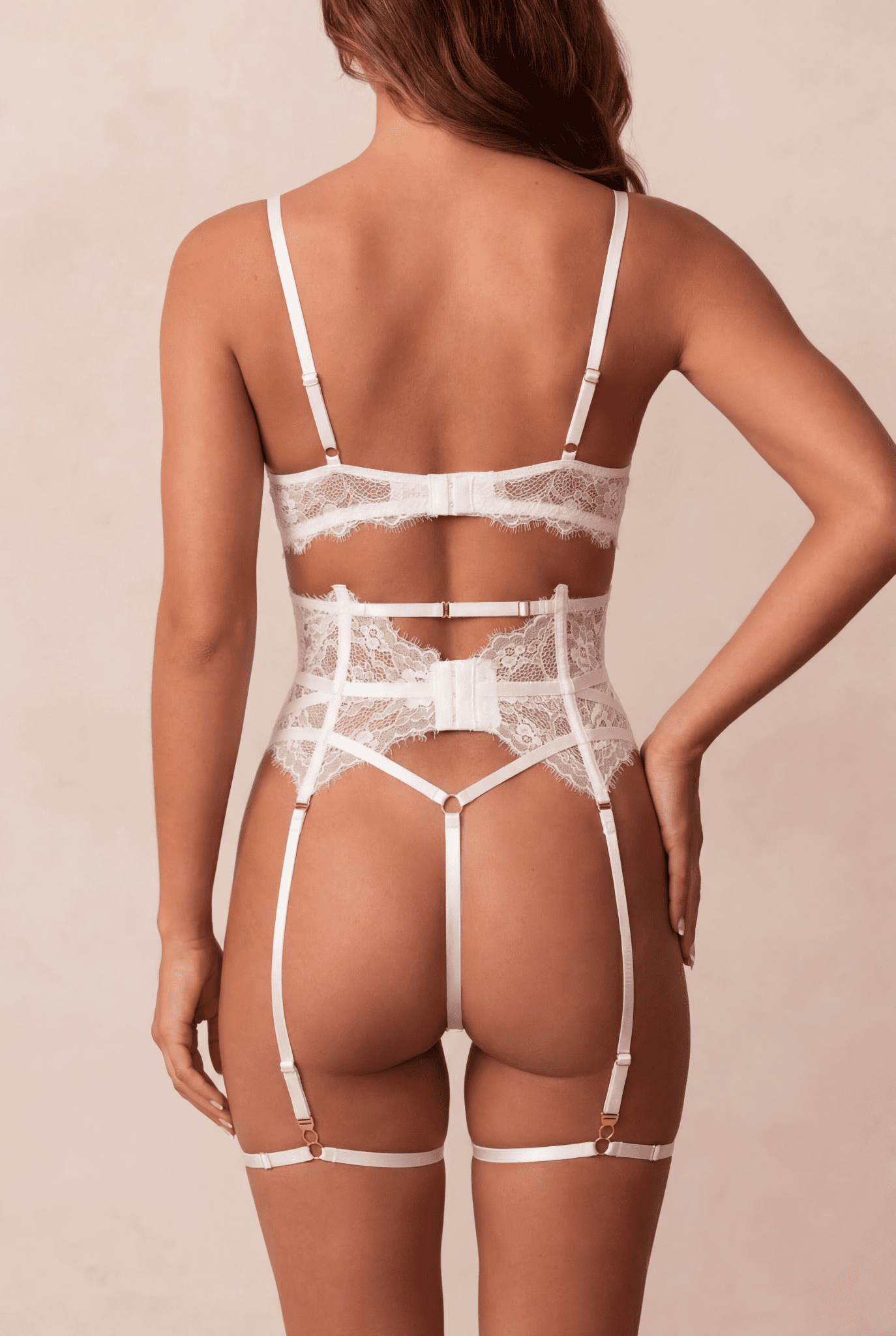Vijfdelige dameslingerieset - MOON Wit - NAKED Underwear FR