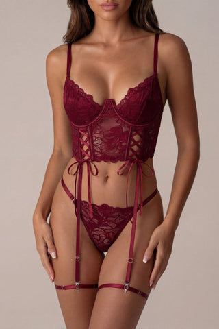 Drie-delige lingerieset - Promise Bordeaux 