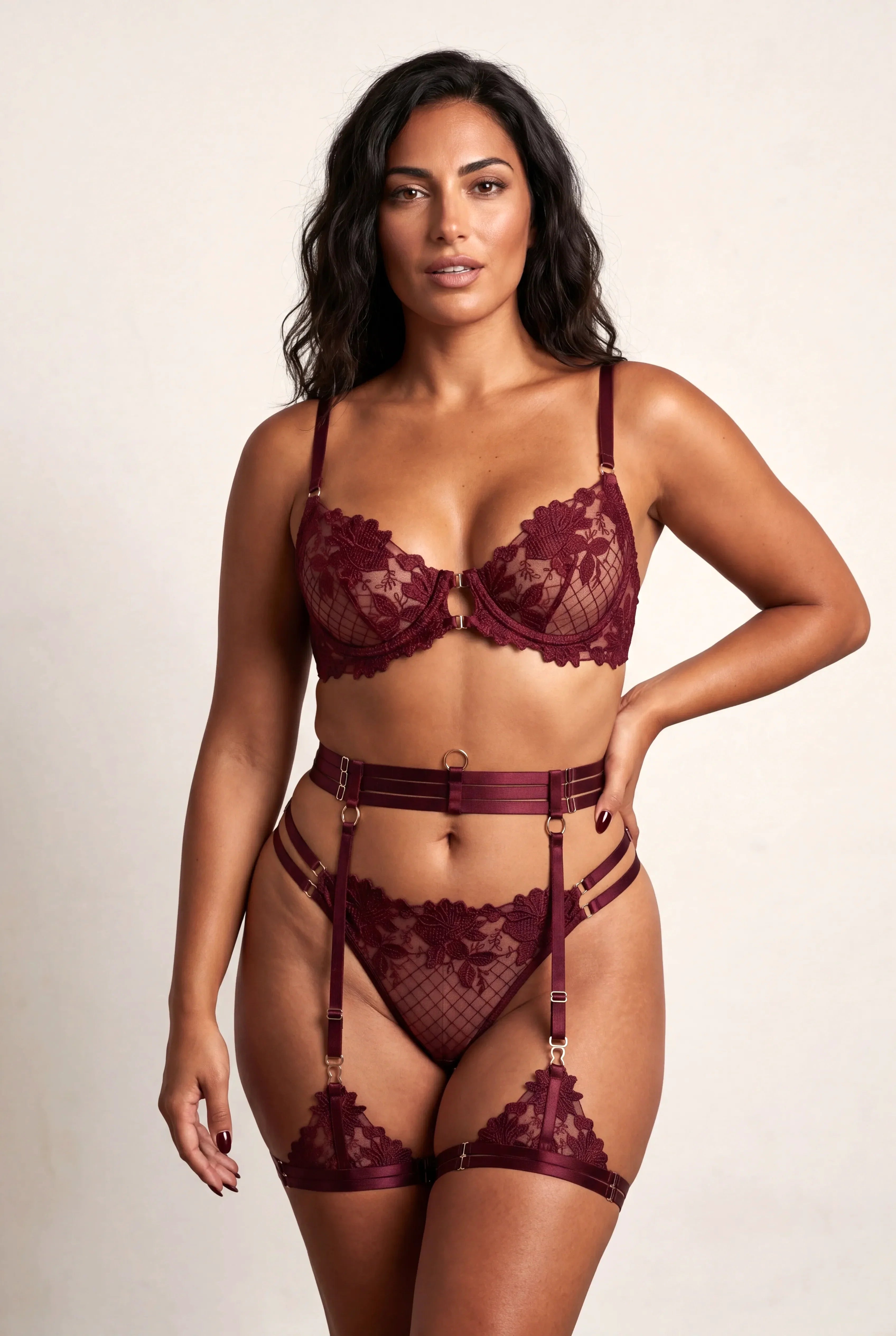 Ensemble quatre pièces - JOLYE Bordeaux - NAKED Underwear FR