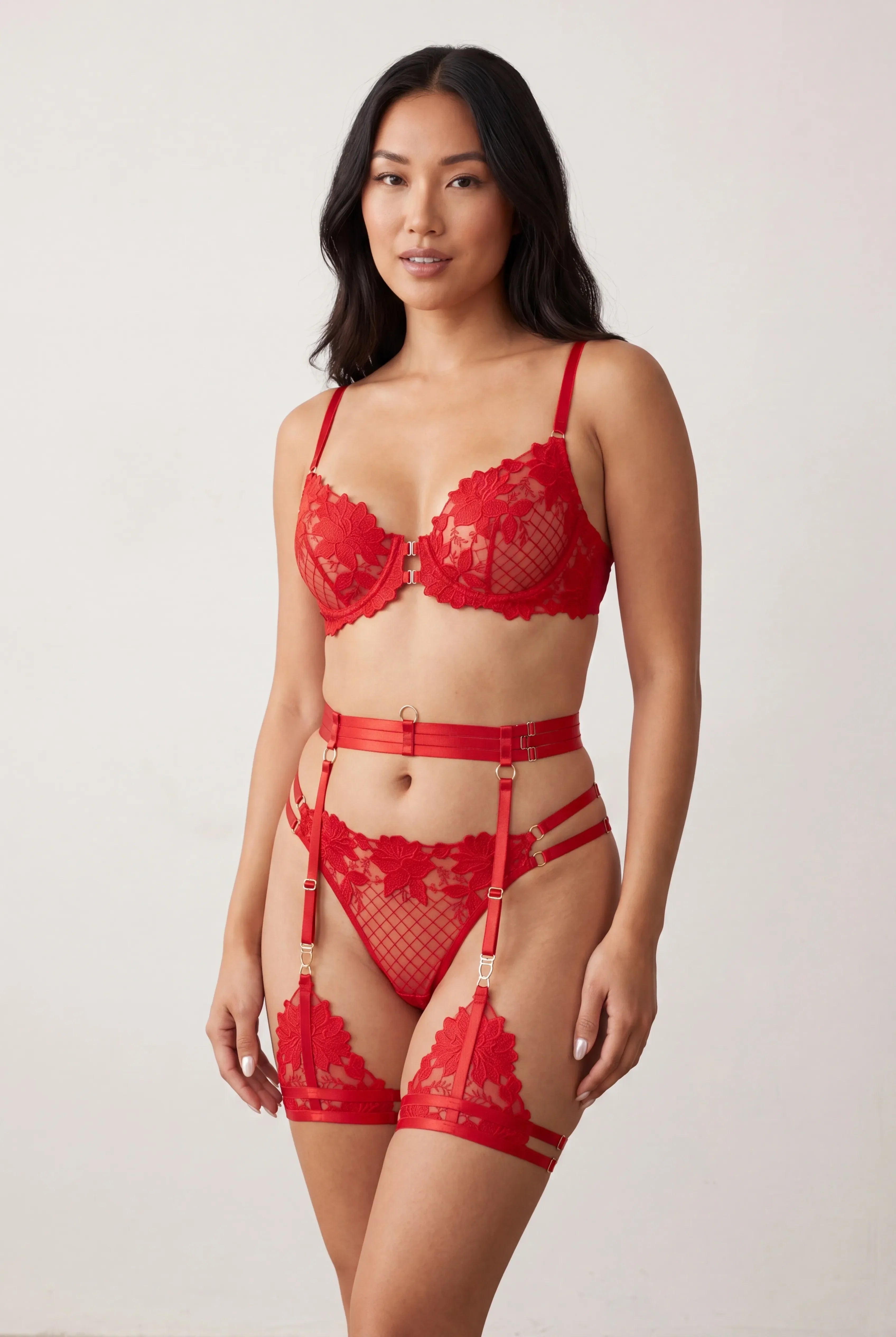 Ensemble Quatre Pi Ces Jolye Rouge