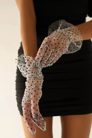 Witte kanten handschoenen voor dames - NESS